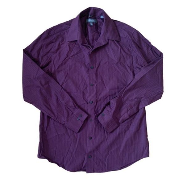 Kenneth Cole Reaction Purple Dress Shirt Size Large - Picture 1 of 7